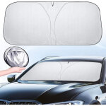 Pare - soleil pare - brise voiture 140x70cm ? rev�tement argent� anti - uv, isolation thermique, pliable ...