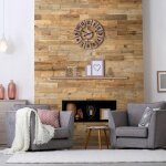 Wooden wall design - parement bois nature revtement mural bois 1m
