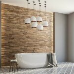 Wooden wall design - parement bois taiga revtement mural bois 1m