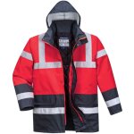 Parka haute visibilit� portwest bicolore traffic rouge / bleu marine 3xl