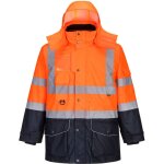 Parka haute visibilit 7 en 1 portwest trafic contraste orange / marine m