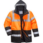 Parka haute visibilit� bicolore portwest matelass�e orange / noir m