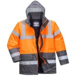 Parka haute visibilit bicolore portwest matelasse orange / gris xl