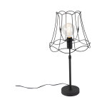Parte - lampe de table avec abat - jour - 1 lumire -  300 mm - noir - rustique - clairage intrieur ...