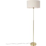 Parte stof - lampadaire avec abat - jour - 1 lumi�re - h 173 cm - dor� / laiton - design - �clairage ...