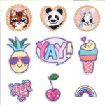 Neuf patchs adh�sifs r�parateurs de tissu, id�aux pour v�tements, doudounes et tentes - tailles et formes ...