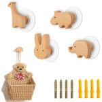 Patere 4 pi�ces porte - manteau mural de dessin anim� crochet mural zoomorphe en bois de h�tre crochet ...