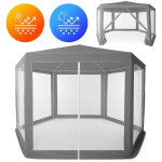 Pavillon de jardin 2 x 2 x 2 m avec moustiquaire gris multigarden