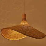 Pays fran�ais chapeau de paille bricolage tiss� � la main en bambou naturel salon lustre plafond suspendu ...