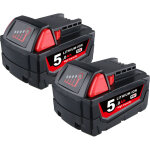 Pdstation - 2pcs 18v 5. 0ah batterie de remplacement pour milwaukee m18 48 - 11 - 1850 48 - 11 - 1852 ...