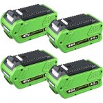 Pdstation - 4 batteries 40 v 6, 0 ah pour outils �lectriques greenworks 40 v gwl1820 (mod�les 29472, ...