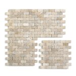 Carrelage de mosaque (boite de 1m) / plaque mosaque mur et sol en marbre naturel coloris beige mat ...