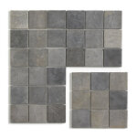 Carrelage mosaque (boite de 1m) / plaque de mosaque mur et sol en marbre naturel coloris gris argent ...