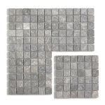 Carrelage de mosaque (boite de 1m) / plaque mosaque mur et sol en marbre naturel, coloris gris mat ...