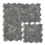Carrelage de mosa�que (boite de 1m�) / plaque mosa�que mur et sol en marbre naturel coloris gris mat ...