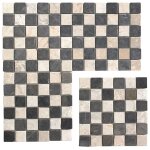 Carrelage de mosa�que (boite de 1m�) / plaque mosa�que mur et sol en marbre naturel coloris noir et blanc ...