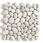 Pegane ? carrelage mosa�que galet de mer 33x33 cm ? pierre de mer blanc mat ? maille d�corative pour ...