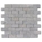 Carrelage mosaque / plaque de mosaque mur et sol en marbre naturel coloris gris clair - 30 x 30 cm ...