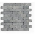 Carrelage mosaque / plaque de mosaque mur et sol en marbre naturel coloris gris mat - 30 x 30 cm pegane ...