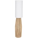 Pegane - lampadaire, lampe � poser sans pieds coloris beige et m�tal noir - diam�tre 28 x hauteur 130 ...
