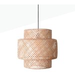 Barcelona led - suspension en osier 'onna' - noir boho chic