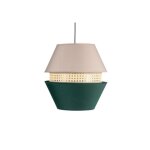 Pendentif 3 abat - jour trajano1xe27 vert / beige regx35x35 cm