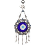 Pendentif mural ?il bleu orn� de fleurs ajour�es, d�coration turque chanceuse pour maison ou bureau - ...