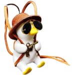 Pendentif de r�troviseur de voiture en forme de canard cowboy, pistolet, d�coration de voiture, super ...
