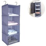 Penderie � �tag�re suspendue, 4 compartiments organisateur d'armoire de camping en coton de haute qualit� ...