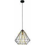 Eglo - pendule plafonnier cage treillis salle  manger rtro laiton noir lampe suspendue 43118