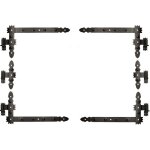 Penture querre 600 x 300 mm avec gond 6 pices charnire d'angle charnire de porte noire enduite de ...