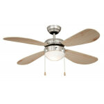 Pepeo - ventilateur de plafond classic 105 cm nickel / pin Pepeo - ventilateur de plafond classic 105 cm nickel / pin