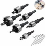Perceuse, 6pcs 16 - 32mm hss carbure fraise foret ensemble pour perceuse scie couper des trous d'ouverture ...