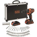 Perceuse � percussion black&decker bdchd18bafc - qw 18v 1, 5ah avec 80 accessoires en flight case