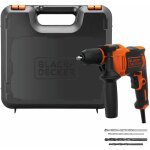 Perceuse � percussion filaire - 710w - black + decker - avec coffret, poign�e lat�rale, 4 m�ches - beh710k ...