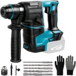 Perceuse � percussion sans fil makita 18 v compatible avec batterie, avec 8 forets et gants, 2, 2 joules, ...