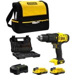 Stanley - perceuse  percussion fatmax sfmcd711dsa (2 x 2, 0 ah chargeur sac set de 50 accessoires)