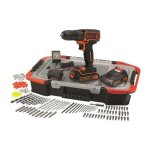 Black + decker perceuse sans fil lithium 18 v - 2 batteries - coffret 160 accessoires - bdcdc18bast - ...