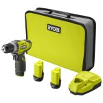Perceuse - visseuse 12v - 2 batteries 2. 0ah - 1 chargeur rcd1201 - 220s - ryobi