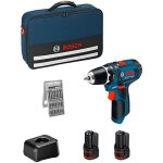 Perceuse visseuse 12v bosch gsr 12v - 15 - 2 batteries li - ion 2ah + chargeur + coffret l - boxx - 060186810h ...