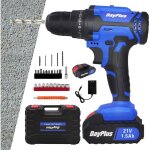 Perceuse / visseuse � percussion sans fil, avec batterie, chargeur et 26 types d'accessoires, couple ...