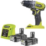 Perceuse - visseuse a percussion sans fil compacte - ryobi - r18pd2 - 215g - 18v - mandrin 10 mm - 2 ...