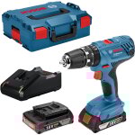 Perceuse - visseuse  percussion sans fil gsb 18v - 21 bosch / batterie 2x 2, 0 ah + chargeur en coffret ...