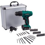 Perceuse - visseuse sans fil 12v. 46 accessoires, 1 batterie 1. 3ah et chargeur rapide inclus - vonroc ...