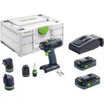 Perceuse visseuse sans fil t 18 + 3 hpc 4. 0 i - set festool avec 2 batteries 18v 4. 0ah - chargeur - ...