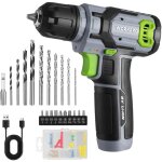 Perceuse visseuse sans fil 8v, visseuse devisseuse sans fil gris vert, accessoires 53 pi�ces, avec mandrin ...