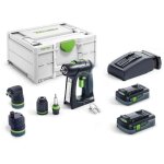 Perceuse visseuse sans fil c 18 hpc 4. 0 i - set festool averc 2 batteries 18v 4. 0ah - chargeur - accessoires ...