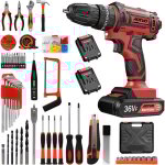 Perceuse visseuse sans fil magicfox 36v 40n. m couple max, visseuse devisseuse san fil multifonctionnelle ...