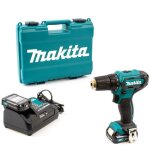 Perceuse - visseuse sans fil makita df333dsae 12v 2x2, 0ah batterie + chargeur en coffret d'artisanat ...