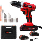 Perceuse visseuse sans fil powtools - visseuse devisseuse avec 2 batteries , 25 + 3 r�glages de couple ...